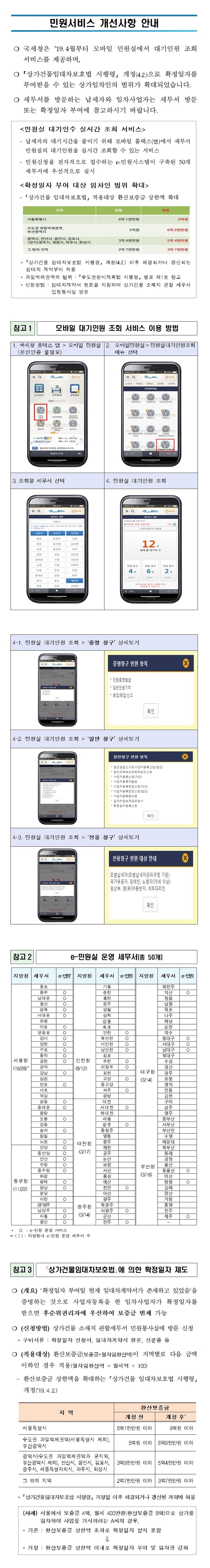 민원서비스 개선사항 안내